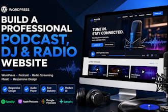 build professional podcast music dj or radio streaming wordpress website