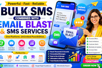 send bulk SMS marketing, test message, email blast and bulk sms