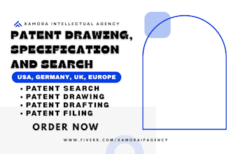 do patent drawings,drafting, specification and patent search
