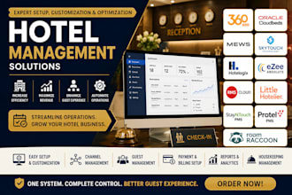 setup hotel management 360hms oracle cloudbeds mews skytouch hotelogix ezee
