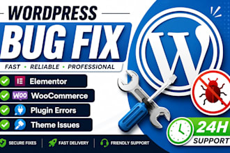 fix wordpress errors, bugs, and elementor issues