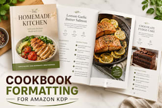do cookbook recipe book design, kdp cook book formatting for amazon kdp