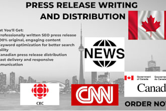 write an SEO press release and distribute it across canada