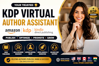 virtually assist amazon KDP authors with amazon kindle book publishing