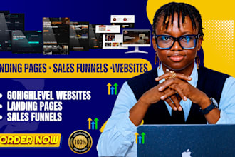 design gohighlevel website, landing page and high converting sales funnel