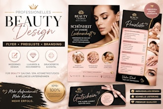 design beauty salon flyer, spa price list design, and luxury promotional designs