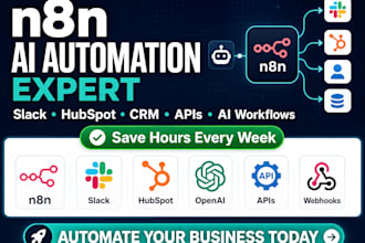 n8n ai automation expert ai workflows slack CRM hubspot integration
