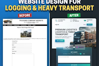 build a logging website, truck logistics website that convert with automation