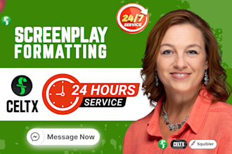 rush format and convert your script or screenplay in final draft in 24 hours