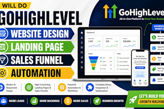 do gohighlevel website design, ghl landing page sales funnel, ghl automation