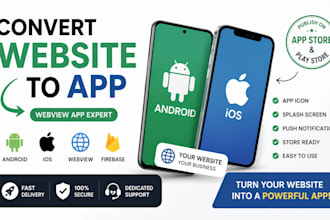 convert website to app, ios app and android app, publish apps on stores, webview