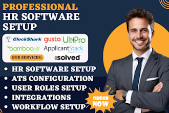 setup applicantstack isolved hcm ultipro gusto HR software clockshark bamboohr