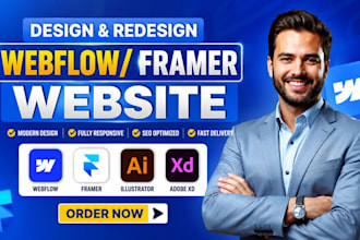 design framer website, webflow website as framer expert and webflow developer