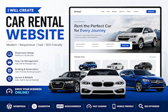 design a professional car rental website with an online booking system