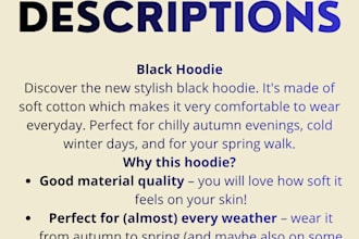 write engaging ecommerce product descriptions in english