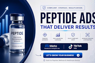 setup compliant peptide ads peptide facebook ads peptide tiktok ads
