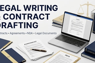 be your lawyer for legal agreements, contract, terms and conditions, mou or nda