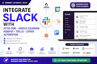 integrate slack with attio CRM google calendar hubspot trello zapier automation