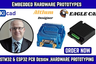 design pcb and electronics hardware prototypes for stm32 esp32 projects