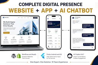 build your complete digital presence with website app and ai chatbot