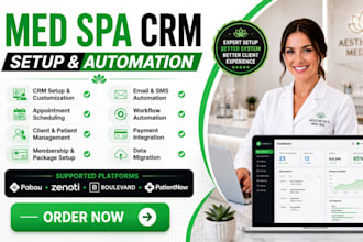 setup med spa CRM using pabau zenoti boulevard and aestheticspro