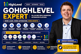 build ghl automation, gohighlevel website and CRM as a go high level expert