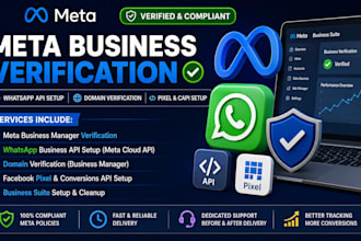 fix meta business verification, whatsapp api setup, domain verification, pixel