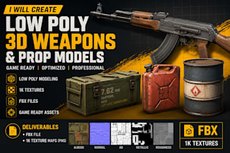 3d modeling of weapons for your game, movie, animations