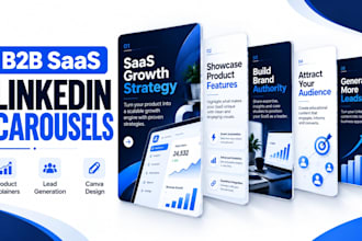 design b2b saas linkedin carousel posts, canva graphics for saas lead generation