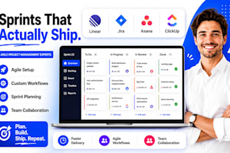 setup jira, asana, linear or click up for agile project management