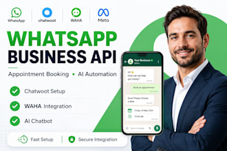 setup whatsapp business api automation appointment booking chatwoot waha