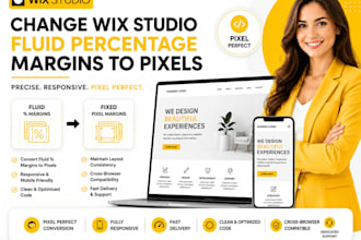 wix studio fluid percentage margins to pixels with responsive design