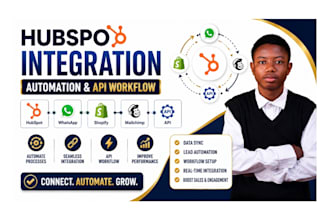 hubspot whatsapp shopify mailchimp integration automation API workflow
