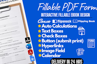 format and design fillable PDF form editable PDF and interactive form