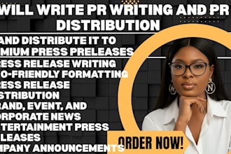 write pr writing and pr distribution and distribute it to premium press prelease
