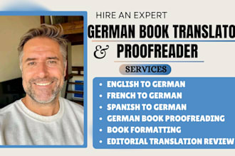 translate your book from french into german and proofread your manuscript