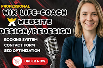 design professional wix coach website, wix website for coaches, wix booking site