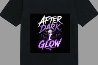 design after dark I glow neon tshirt