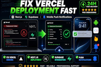 fix vercel deployment next js supabase web app, fix mobile app push notification