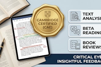 provide analysis, beta reading, and review of your text