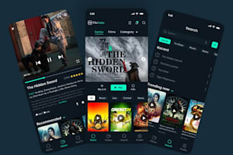 develop iptv app UI design, rebrand iptv app, iptv logo design, ott platform
