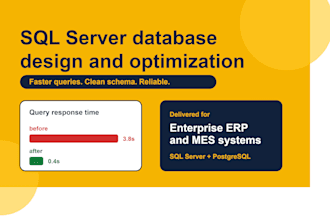 design, optimize and fix your sql server database and queries