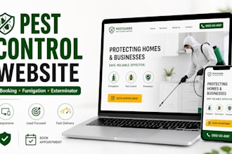 build pest control booking website, fumigation, exterminator site