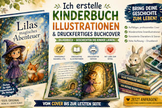 do childrens story book illustration and print ready book cover picture book
