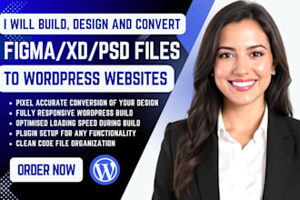 do figma, xd, PSD, html to wordpress, convert figma to wordpress website