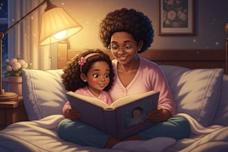 illustrate multicultural children books in semi realistic diverse style