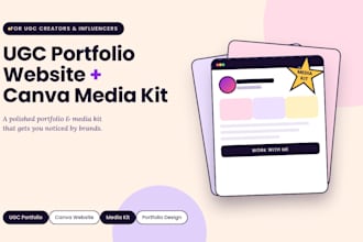 design a ugc portfolio website, canva media kit for influencer creator
