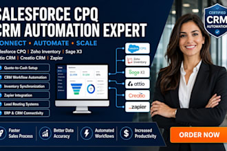 setup salesforce cpq zoho inventory sage x3 attio creatio CRM zapier automation