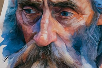 create a amazing watercolor painting family portrait art