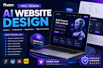 design a modern ai website, saas landing page, and startup website in wordpress